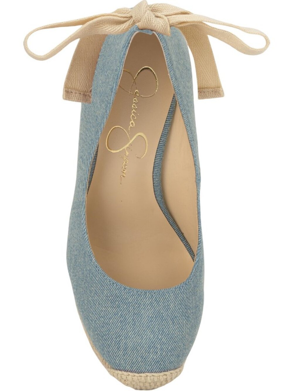 Jessica Simpson Zexie Espadrille Wedge Ankle Wrap Sandals Medium Blue Denim 7M - Picture 14 of 16